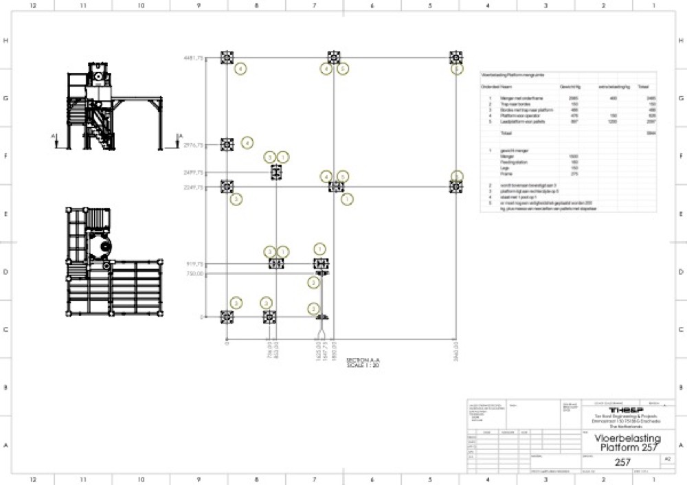 Technical drawing — platform 257