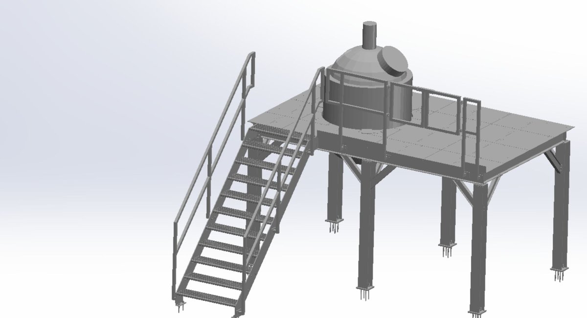 3D render — platform with stairs